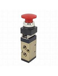 ucland msv-86522pb 1/4" PT 2/5 Way momentáneo Botón Rojo Seta Válvula Mecánica Aire