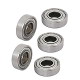 uxcell 5 Pcs 12mm x 28mm x 8mm 6001ZZ Shielded Deep Groove Radial Ball Bearing