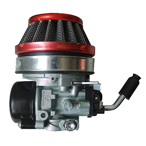 HGC Red Air Filter & Muffler Exhaust Pipe & Carburetor & Intake Manifold & Carburetor Intake Manifold Fits 49cc 66cc 80cc 2 Stroke Engine Motorized Bicycle Bike