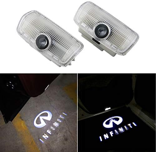EastFly Infiniti Projector Door Lights for FX G M EX Q50 Q60 Q70 QX50 QX70 QX80, Laser Projector Ghost Shadow Lights, LED Welcome Light, Courtesy Infiniti Emblem Lamp Bulbs Easy Installation