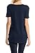 Shamaim Womens Short Sleeve Rayon T shirt V-Neck Tunic Top Navy XL