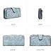 Wallet for Women PU Leather Clutch Purse Bifold Long Designer Ladies Checkbook Multi Credit Card Holder Organizer with Coin Zipper Pocket Light Blue