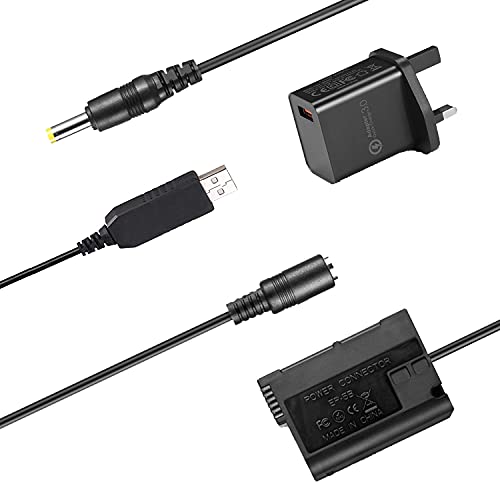 Mobile Power USB Cable + QC3.0 USB Adapter + EP-5B EN-EL15 Dummy Battery for Nikon Z6 Z7 V1 D850 D810 D810A D800E D750 D610 D600 D500