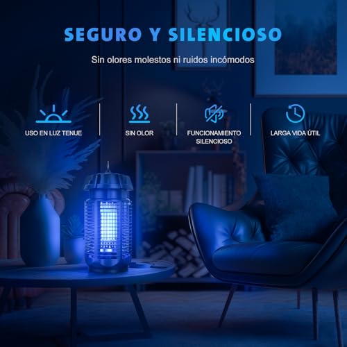 Anti-Mosquito Lamp, 20W UV Electric Mosquito Killer, Indoor Outdoor Mosquito Lamp, IPX4 Waterproof, Suitable for Gardens, Living Rooms, Camping Etc., 1.5 m Cable