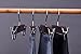 JS HANGER Wooden Pant Skirt Hangers Smooth Walnut Finish Wooden Pant Skirt Hangers with 2-Adjustable Anti-Rust Clips, 5-Pack