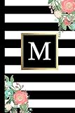 M: Black and white Stripes & Flowers, Floral