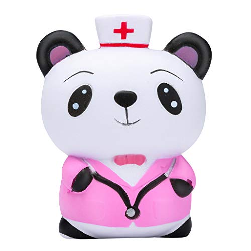 Mikilon Slow Rising Toy, Squishies Doctor Panda Kawaii Cream Scented Slow Rising Stress Relief Toy (B)