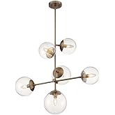 Nuvo Sky-6 Light Pendant in Industrial Style-16 Inches Wide by 27.88 Inches High-Burnished Brass Finish
