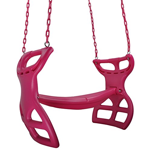 Swing Set Stuff Inc. Glider with Coated Chains & SSS Logo Sticker Playground Attachment, Pink
