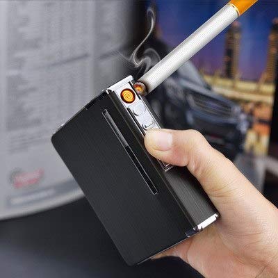 Party Favors - 20 Cigarettes Box Usb Cigarette Case With Cigar Lighter Packing Gift - Leather Cord Dual Fuel Lantern Inverter Quad Personalized Replacement Tools Butane Extension Dunhill