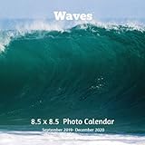 Waves 8.5 X 8.5 Calendar September 2019 -December 2020: Monthly Calendar with U.S./UK/ Canadian/Christian/Jewish/Muslim Holidays-Beach Nature by Lynne Book Press