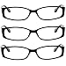 Fashion Reading Glasses 3.75 3 Black (3 Pack) F503