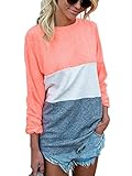 Ruanyu Women's Striped Long Sleeve Streifenshirt Sleeve O-Neck Loose Blouse Basic T-shirt