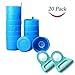 Thee-home 20 Pack Non Spill Caps Anti Splash Bottle Caps for 55mm 3 and 5 Gallon Water Jugs with 2 Pack Water Bottle Handle（Random color）