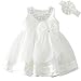 Baby Girl Dress Christening Baptism Gowns Sequined Formal Dress White 0-6 Months