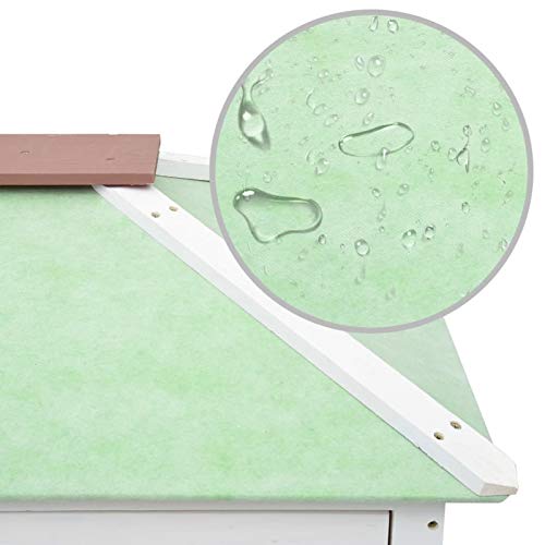 Tidyard Kleintier- Kaninchenstall Hühnerkäfig Hühnerstall Hühnerhaus Geflügelstall Freilaufgehege 2 Etagen Braun Holz – Bild 7