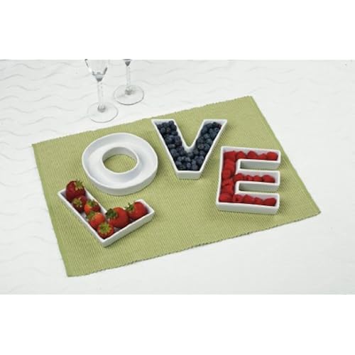 Ivy Lane Design Ceramic Love Letter Dish, Letter E, White Home & Kitchen, Kitchen & Dining
