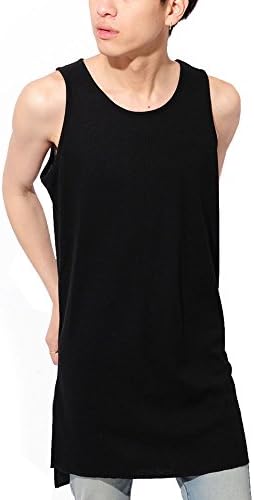 ベストマート Bestmart 選べる 裾 ラウンド ボックス サーマル ゆったり ロング丈 タンクトップ メンズ ストレッチ 無地