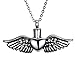 Heart with Angel Wings Memorial Urn Necklace Cremation Jewelry Ash Keepsake Stainless Steel Pendant