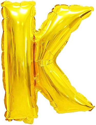XXL Luftballons Foil Balloons, Helium Balloons, Letters, Numbers &amp; Characters in Gold, Silver, 80 cm, Large Party Decoration for Birthdays, Weddings, Parties, Plastic, K - Gold, Gold