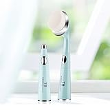 TOUCHBeauty 2 in 1 Sonic Vibration Eye Massager with Soft Facial Cleanser Brush, Waterproof Face Exfoliating Cleanser, Removes Dark Circles and Puffiness Eye Treatment Device TB-1581