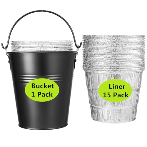 15 Pack BAC407 Grease Bucket Liner with HDW152 Grease Bucket for Traeger