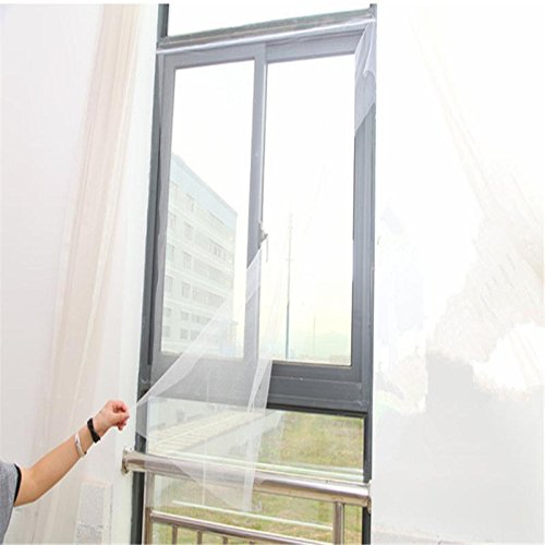 Fission Insect Fly Mosquito Door Window Net Mesh Screen Curtain Protector Flyscreen (White, 130x155cm)