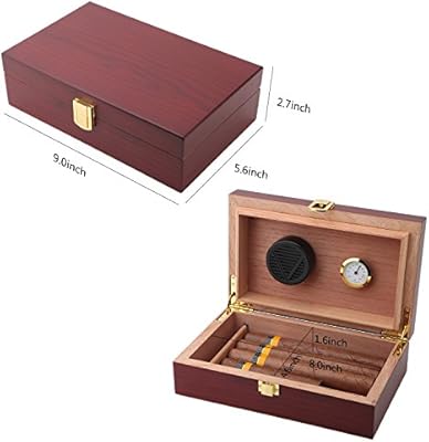 Bald Eagle Handmade Cigar Humidor Cigar Box Wood Humidor Holds 10 20 Cigars Desktop Box Humidor With Hygrometer And Humidifier Front Mount Clasp Lock Amazon Sg Health Personal Care