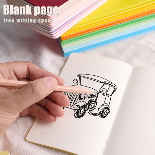 Koogel 32 Pads Mini Blank Notebooks, Small Pocket Notepads 3.5 x 5.5 Inch Memo Notepad Journals for Traveler Kids Students School Office Supplies