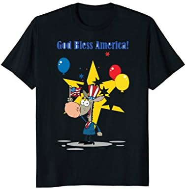 Baby Giraffe shirt God bless America 4th July