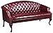 Boss Office Products Classic Traditional Button Tufted Sofa in Oxblood