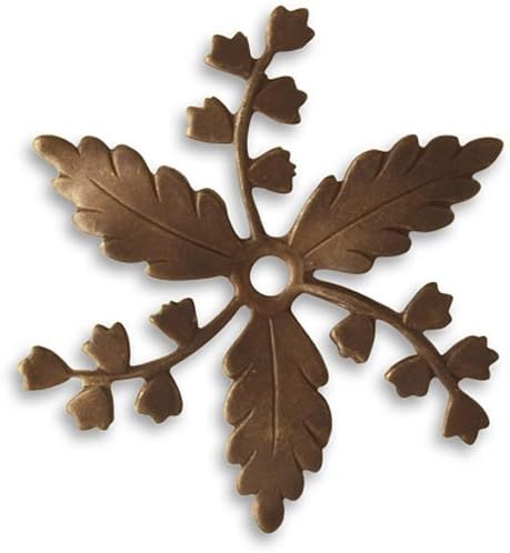 Vintaj Natural Brass Fastenables Whimsical Spray Leaf Stamping 33mm