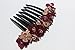 Side Comb Hair accessories French twist hair comb Decorate Daisy Flowers made ​​from fabric handcraft. (Red Two Tone)