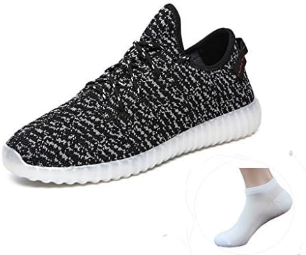 party gift Unisex Led Light Up Shoes USB Christmas New Year's Day Halloween (7.5 B(M) US Women / 6.5 D(M) US Men, Black)