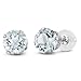 Gem Stone King 10K White Gold Gemstone Birthstone Stud Earrings | 6MM Round | White Gold Earrings For Women