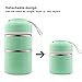 Stainless Steel Interior Bento Lunch Box 2-Tier Insulated Leak-Proof Tiffin Food Container Storage Carrier With Insulated Bag And Cutlery … (Green)