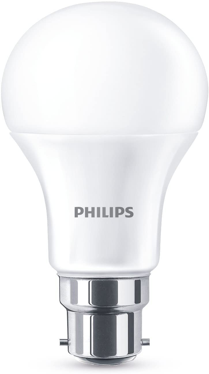 Philips LED B22 Frosted Light Bulbs, 11 W (75 W) - Warm White, Pack of 6