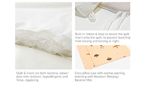 Mamaway Medical Grade Hypoallergenic Antibacterial Comfortable Toddler/Baby Bedding Set, Comforter with 2 Quilt Inserts for All Season, Pillowcase, NASA Certified Temperature Control Balance