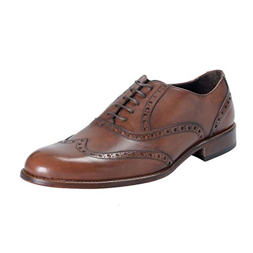 A. Testoni Men's Leather Brown Lace Up Wingtip Oxfords Shoes US 9 IT 42