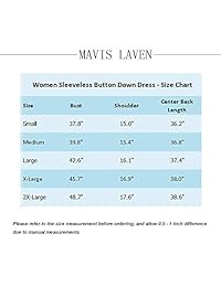 Mavis Laven - Vestido sin mangas con botón en V para mujer, con bolsillos oblicuos