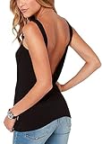 Bestisun Women's Cute Open Back Stretchy Tank Top Cute Casual Shirt