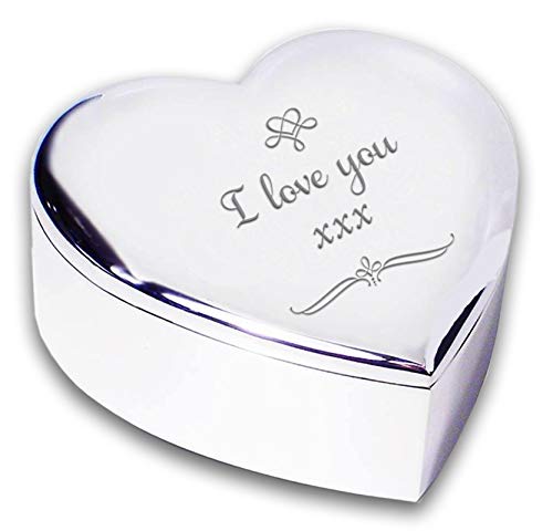 I LOVE YOU Silver Finish Swirl TRINKET BOX Gifts Presents Ideas for Her Women Fiance Romantic My Girlfriend Wife Mum Birthday Valentines Day Mothers Wedding Anniversary Bride From Son Daughter