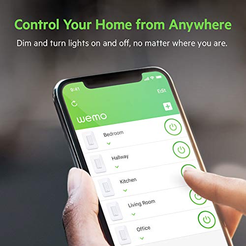 WeMo WDS060 Wemo WiFi Smart Dimmer Switch (Dim + Control Lights from