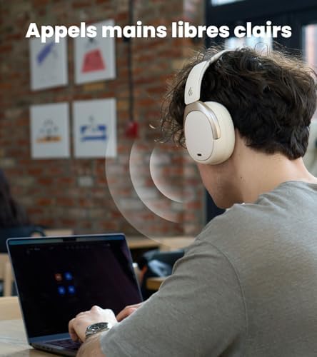 W80 Casque Over-Ear Hi-Res Anti-Bruit, Ivoire