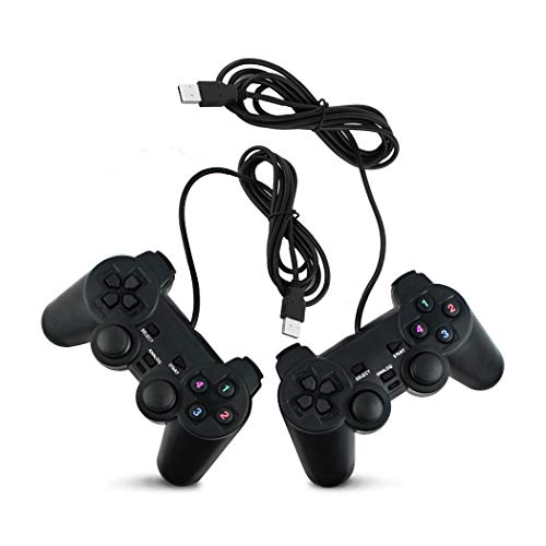 SQDeal USB Dual Shock Joystick Gamepad Gaming Controller [Double Vibration Feedback Motors] for PC Computer Laptop Window (Black-2 Pack) - Thumbnail 6