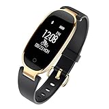 Fitness Tracker,WFCL Women Heart Rate Monitor Activity Sleep Monitor Waterproof Smart Bracelet (Black)