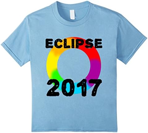Kids Solar Eclipse August 21,2017 Rainbow Love T-Shirt 6 Baby Blue