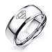 Super man Ring for Men Women - 8mm Wide Stainless Steel Jewelry Silver, Size 9