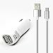 Car Charger, BigMuu 2-Port USB Car Charger with 3.3 Feet USB Type C to Type A 2.0 Stainless Steel Cable for Google Pixel XL, Galaxy S8