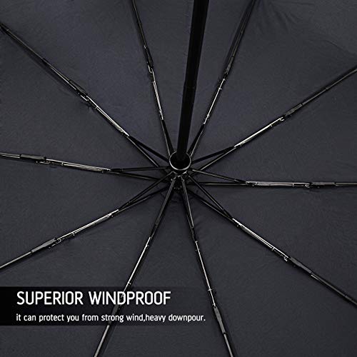 SPLAKS Paraguas de Viaje automático,con Apertura y contratación automática, Doble toldo ventilado a Prueba de Viento, e Gran Tamaño Fácilmente Alberga a Dos Personas,Diseño Compacto, portátil, Ligero